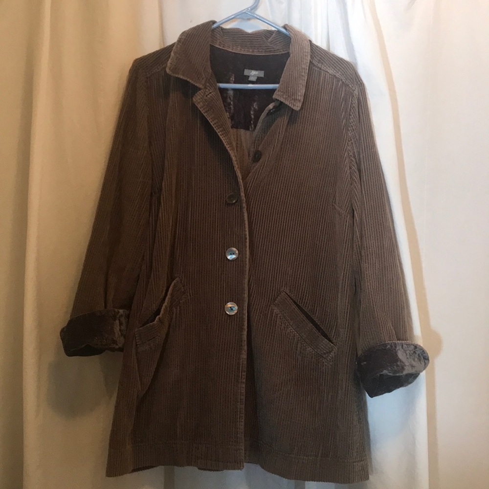 J Jill long corduroy jacket for women